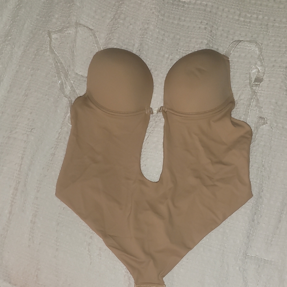 Deep V Slimming, Lifting Bra W/ Underwire, Clear Adjustable S Nude undergarment